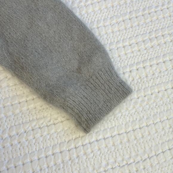 Vtg Ballet Faux Wrap Sweater Angora Blend Women M Gray Moda Int’l Soft‎ Fuzzy - Picture 7 of 12